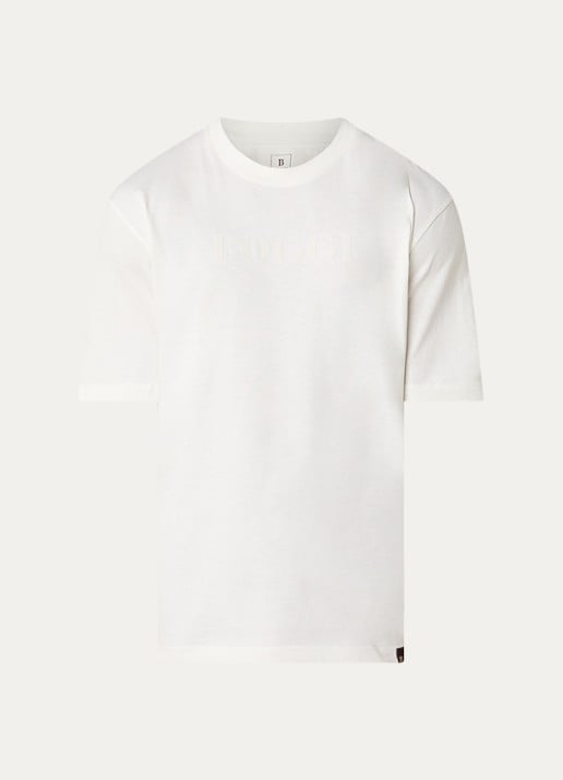 Boggi Milano T-shirt met logoprint - voorkant 2 wit