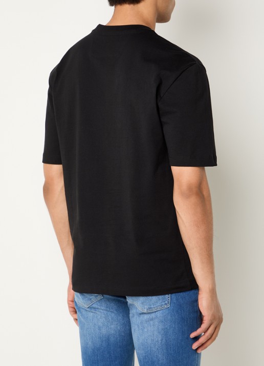 Boggi Milano T-shirt met logoprint - achterkant 3 zwart