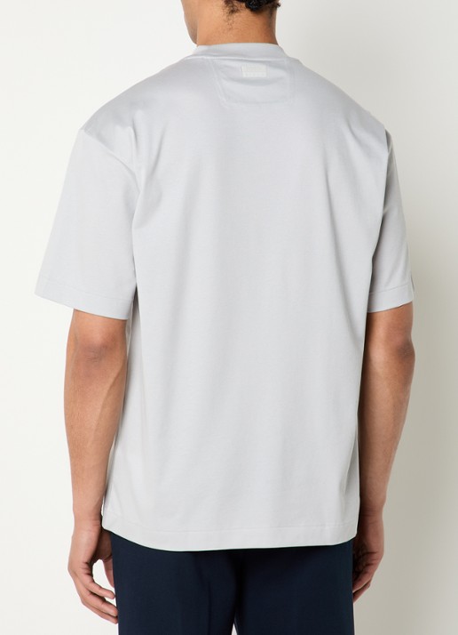 Boggi Milano T-shirt met ronde hals - achterkant lichtgrijs
