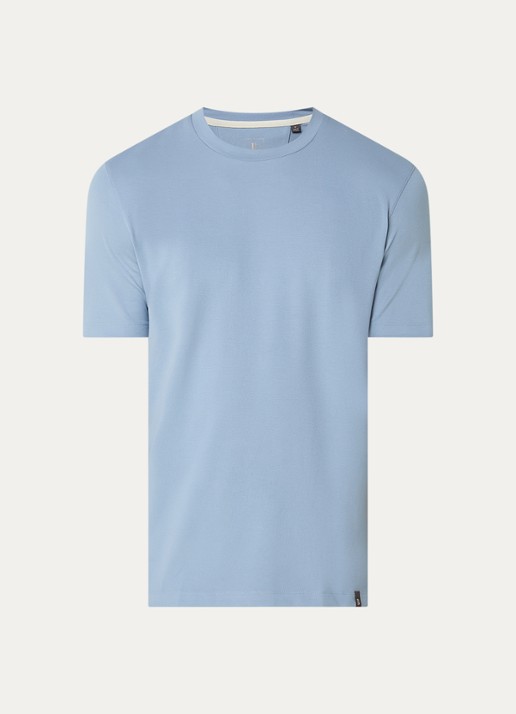 Boggi Milano T-shirt met ronde hals - voorkant 2 staalblauw