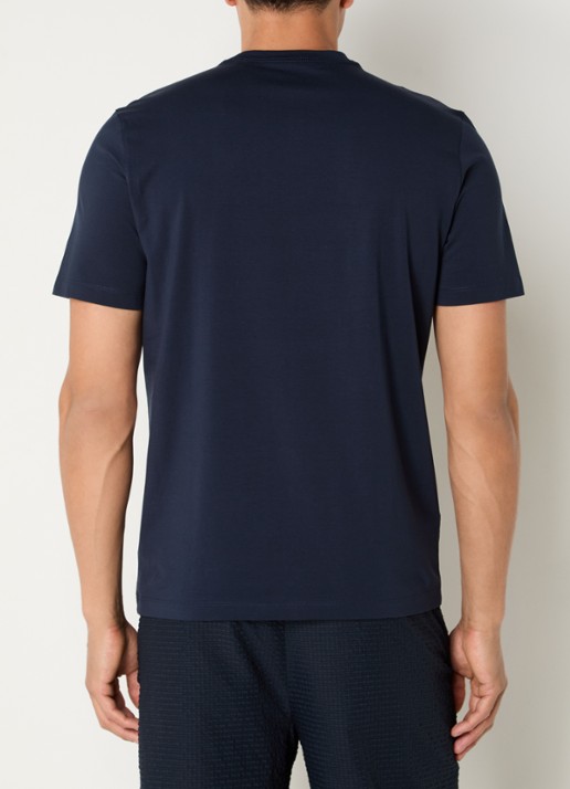 Boggi Milano T-shirt met ronde hals - achterkant donkerblauw