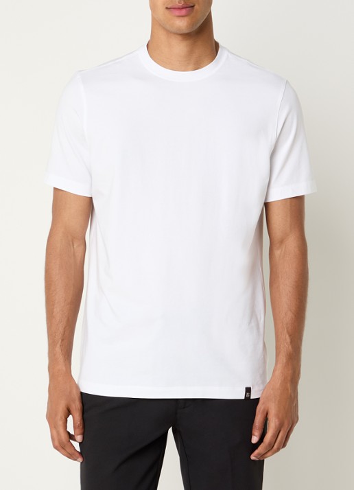 Boggi Milano T-shirt met ronde hals - detail 3 wit