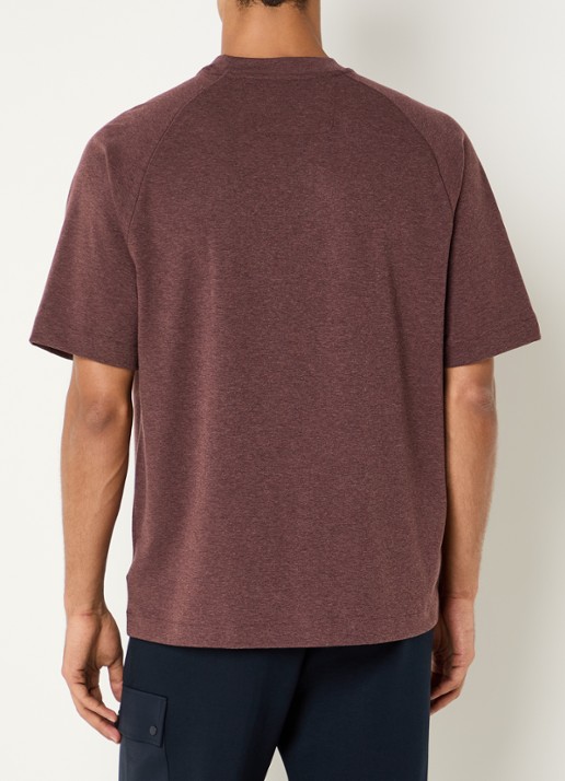 Boggi Milano T-shirt met ronde hals - achterkant 2 bordeauxrood