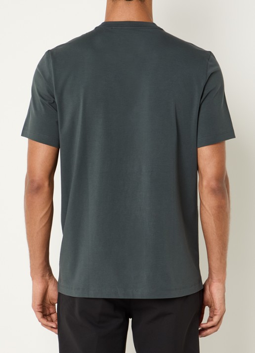 Boggi Milano T-shirt met ronde hals - achterkant 3 bronsgroen