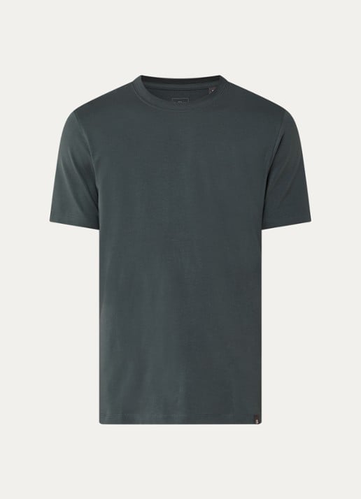 Boggi Milano T-shirt met ronde hals - voorkant bronsgroen