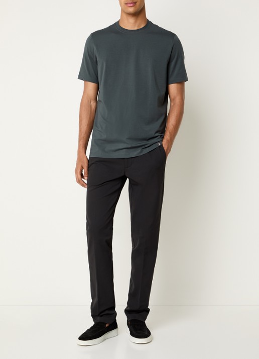 Boggi Milano T-shirt met ronde hals - voorkant 2 bronsgroen