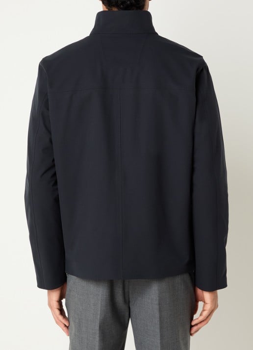 Boggi Milano Windjack met klepzakken - achterkant 2 donkerblauw