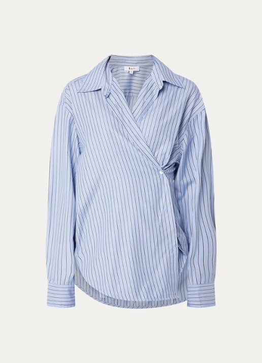 Boii Studios Diami blouse met overslag - voorkant blauwgrijs
