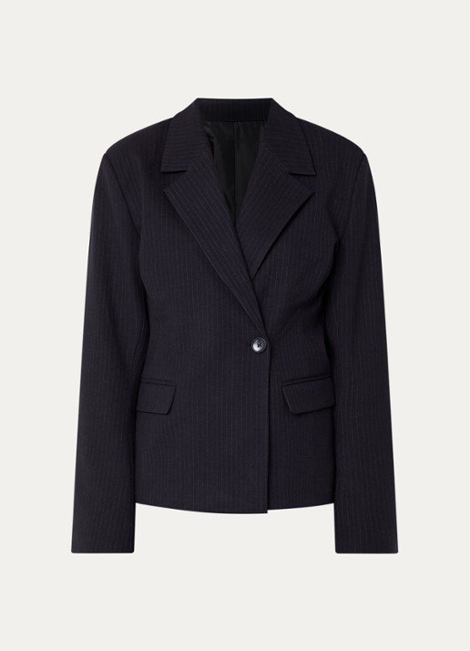 Boii Studios Evi blazer met klepzakken - voorkant 3 donkerblauw