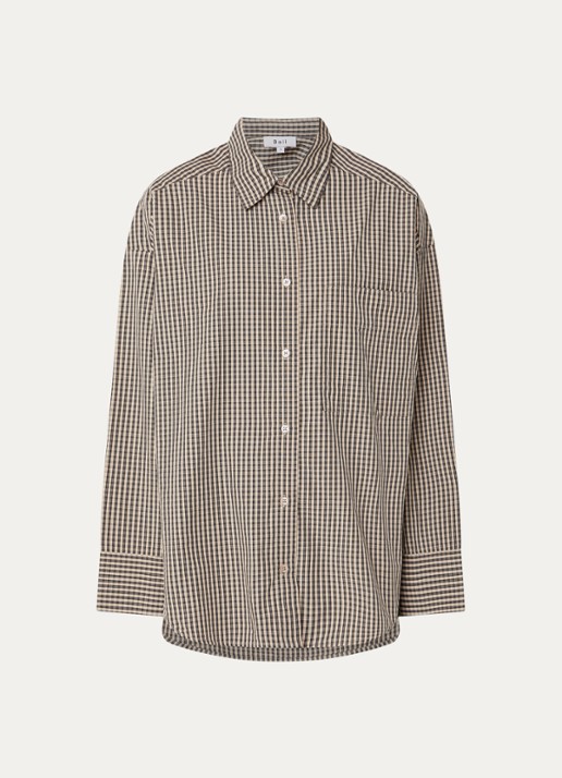 Boii Studios Fie blouse met ruitdessin - voorkant 3 beige