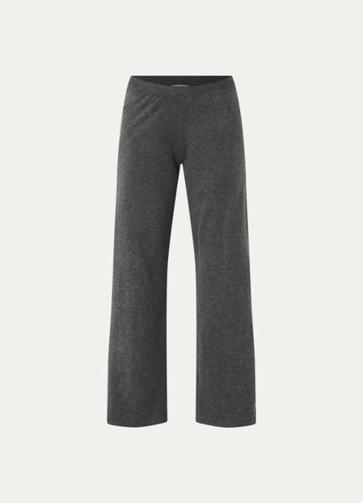 Boii Studios Geifa fijngebreide high waist straight fit broek - voorkant antraciet