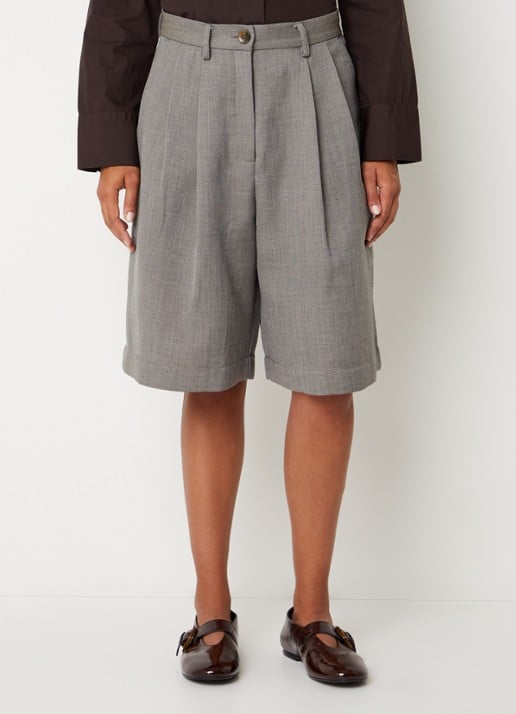 Boii Studios Irina high waist wide fit korte broek met steekzakken