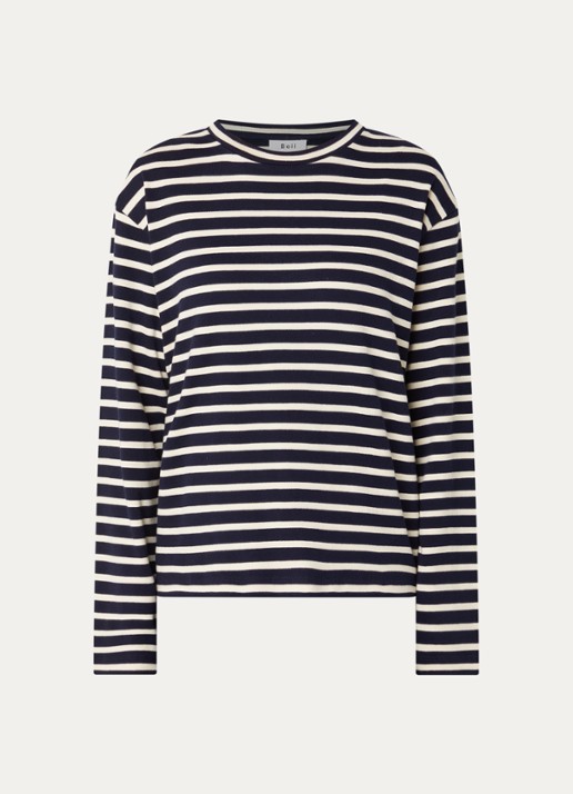 Boii Studios Nete longsleeve met print - voorkant donkerblauw