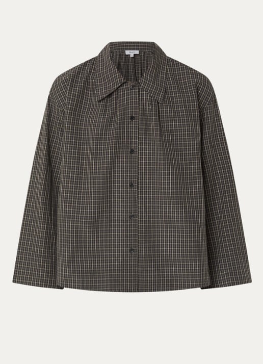 Boii Studios Tinsi blouse met ruitdessin - voorkant donkergroen