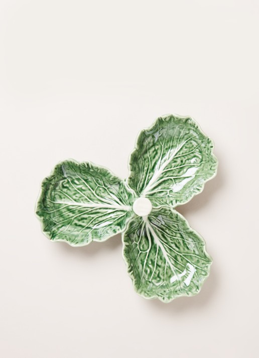 Bordallo Pinheiro Cabbage Olive Dish serveerschaal 21 cm - voorkant 2 groen