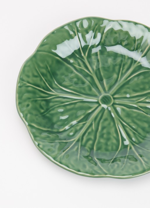 Bordallo Pinheiro Cabbage ontbijtbord 21 cm - detail groen