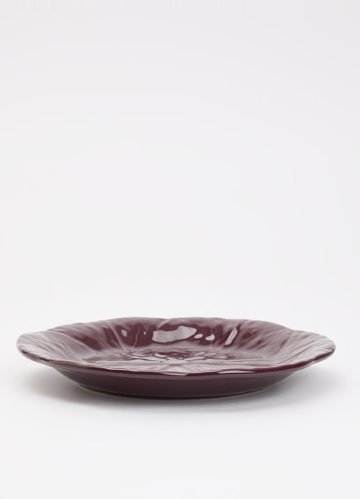 Bordallo Pinheiro Cabbage ontbijtbord 21 cm - voorkant 4 aubergine