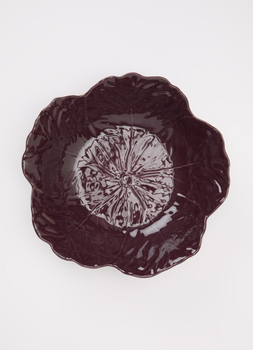 Bordallo Pinheiro Cabbage saladeschaal 28 cm - voorkant 2 aubergine
