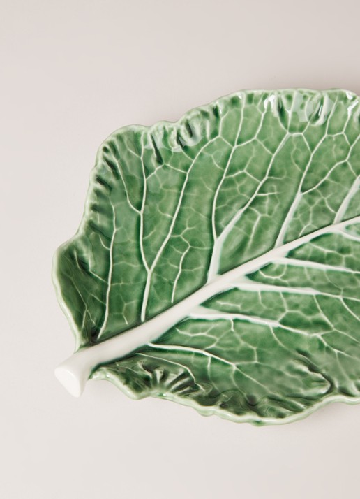 Bordallo Pinheiro Cabbage serveerschaal 28 cm - detail groen
