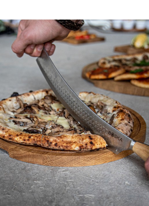 Boska Oslo pizza- en kaasmes 45 cm - detail zilver