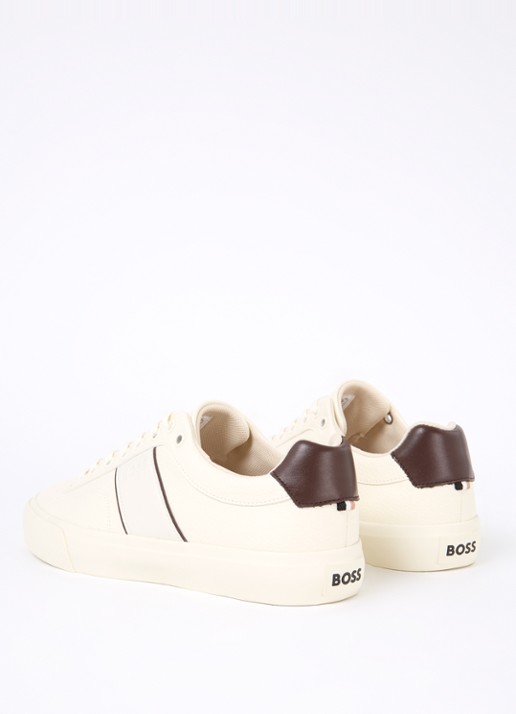 BOSS Aiden sneaker met logo - achterkant 5 ivoor