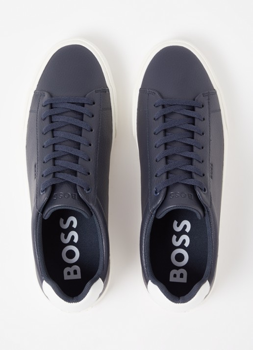 BOSS Aiden sneaker met structuur en logo - detail 4 donkerblauw