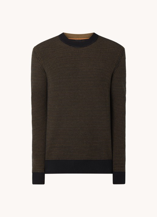 BOSS Amercury grofgebreide pullover in wolblend