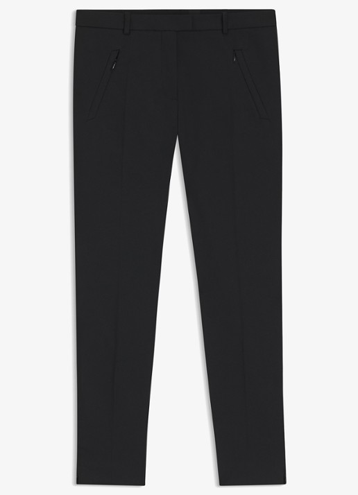 BOSS Anaita5 tailored tech pantalon - voorkant 2 zwart