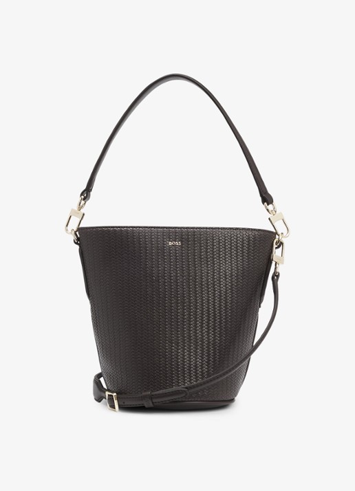 BOSS Anett schoudertas met logo - detail 2 dark brown-207 / bruin