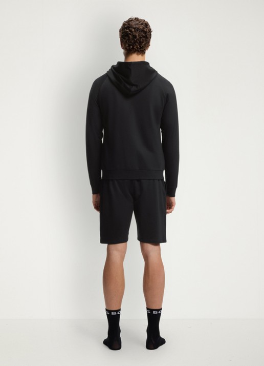 BOSS Authentic sweatvest met capuchon en logo - achterkant 5 black-004 / zwart