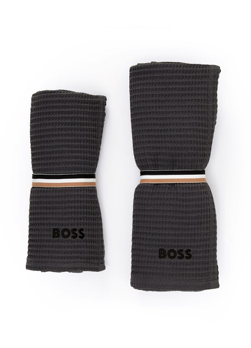 BOSS Badhanddoek van katoen 70 x 140 cm - detail 7 antraciet