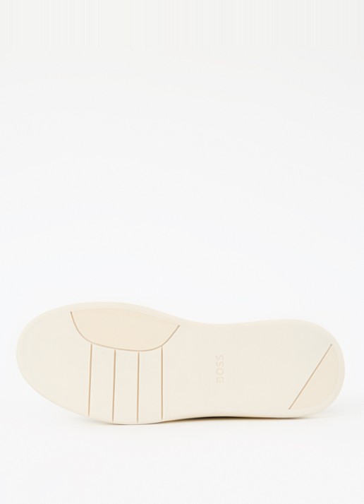 BOSS Baltimore sneaker van suède met leren details - detail 4 zwart
