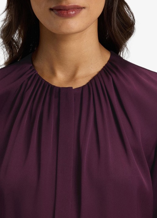 BOSS Banorah blouse in zijdeblend - detail 5 open purple-557 / paars