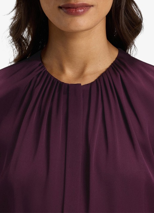 BOSS Banorah blouse in zijdeblend - detail 8 open purple-557 / paars