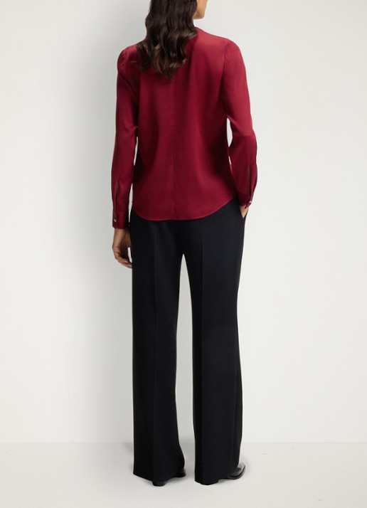 BOSS Banorah blouse in zijdeblend - achterkant rood
