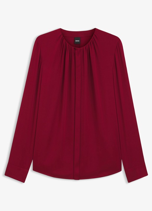 BOSS Banorah blouse in zijdeblend - voorkant 5 rood