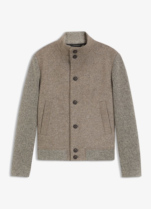 BOSS Baseball jack met steekzakken - voorkant open brown-240 / bruin