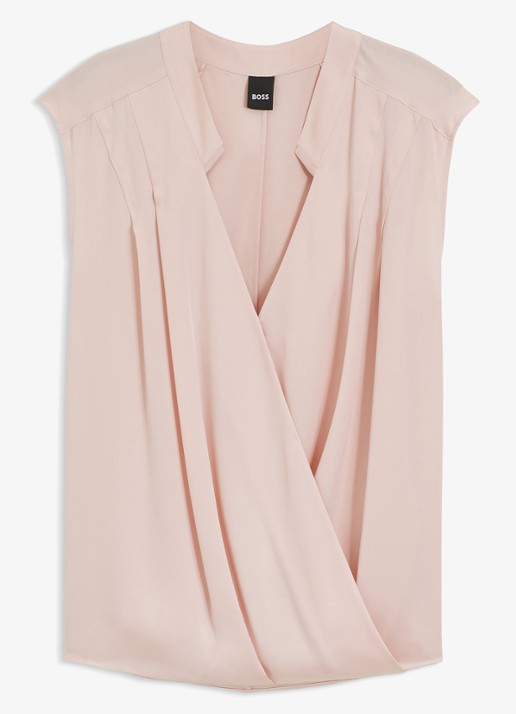 BOSS Basina blouse met plooidetail - voorkant open purple-556 / roze