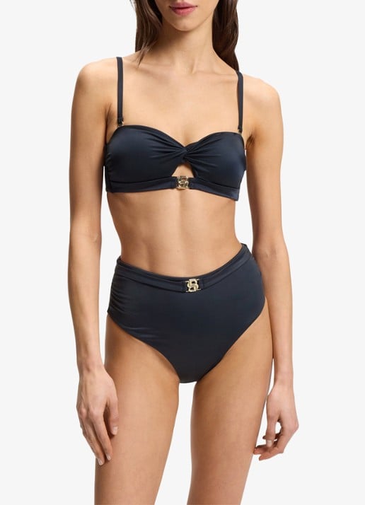 BOSS Bikinitop met logo - detail donkerblauw
