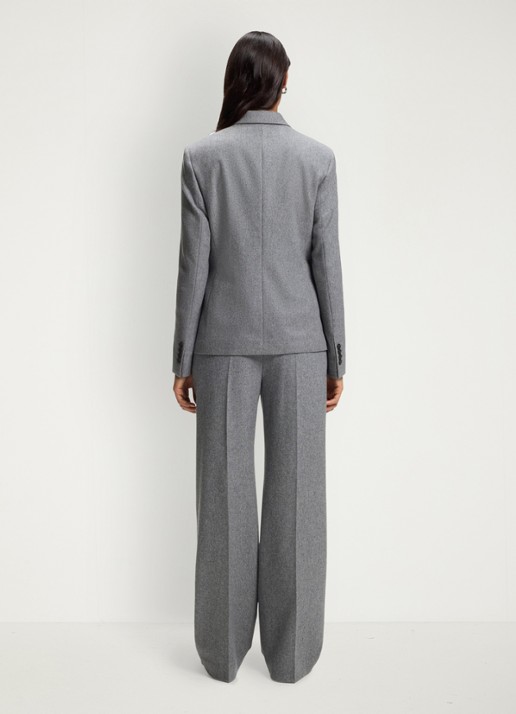 BOSS Blazer in wolblend - achterkant middengrijs
