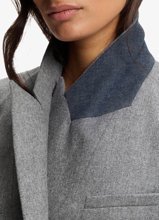 BOSS Blazer in wolblend - detail 5 middengrijs