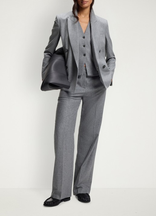 BOSS Blazer in wolblend - voorkant 3 middengrijs