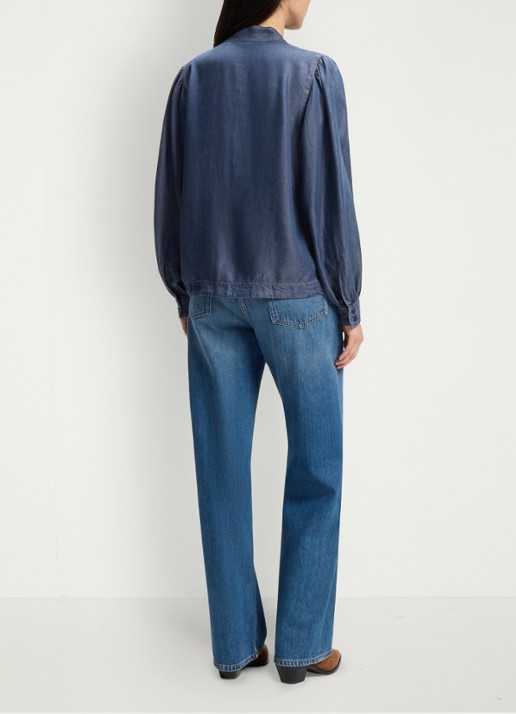 BOSS Blouse met gestrikt detail - achterkant 3 denim