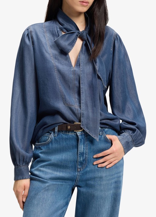 BOSS Blouse met gestrikt detail