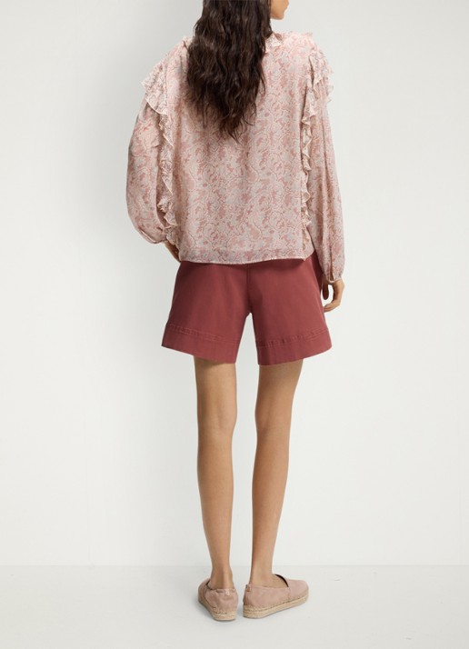 BOSS Blouse met jacquarprint - achterkant 4 lichtroze
