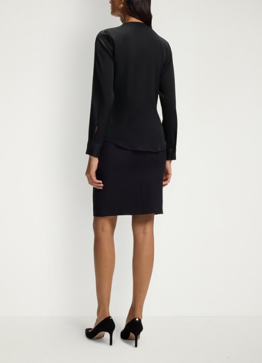 BOSS Blouse met plooien - achterkant 6 zwart