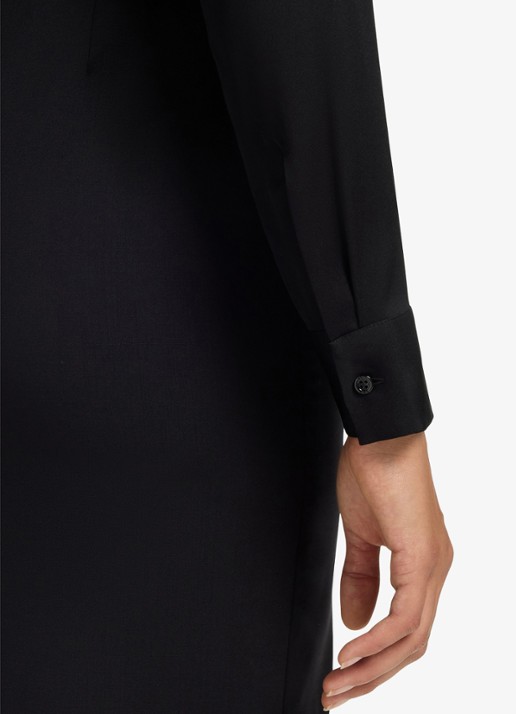 BOSS Blouse met plooien - detail 5 zwart