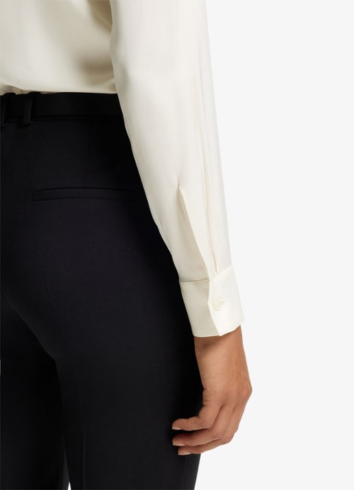 BOSS Blouse met plooien - detail 6 gebroken wit