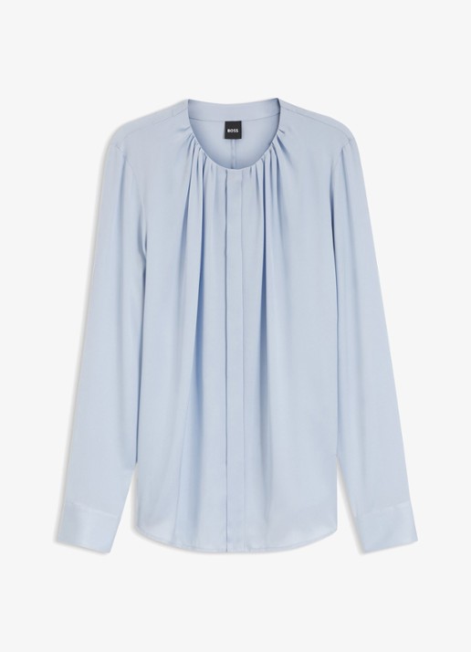 BOSS Blouse met plooien - voorkant bright purple-527 / paars