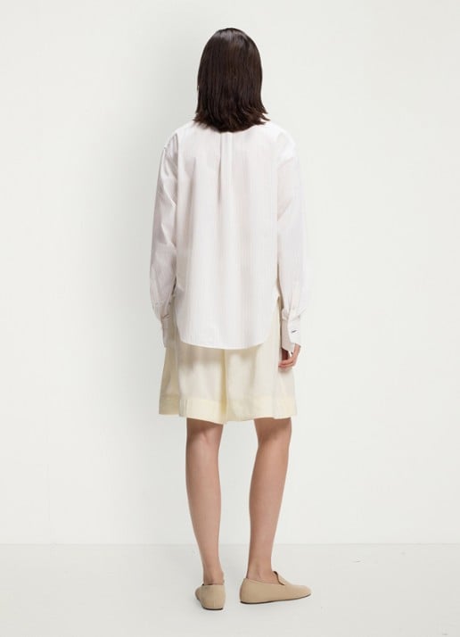BOSS Blouse met streepprint - achterkant 3 wit